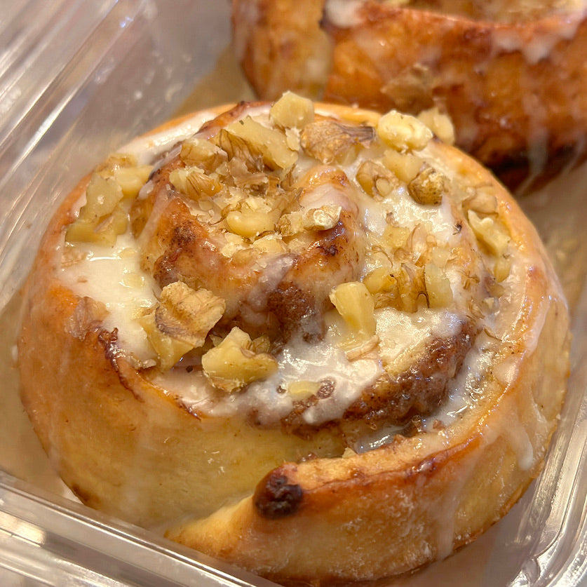 Banana Walnut Cinnamon Roll