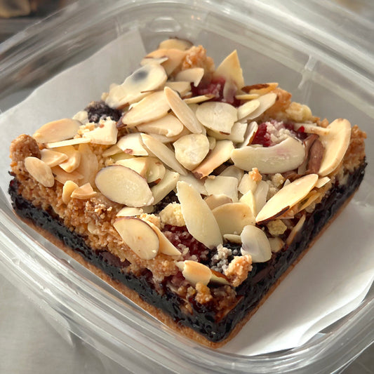 Sugar Free & Keto Friendly<br>Blueberry Raspberry Crumble Breakfast Bars