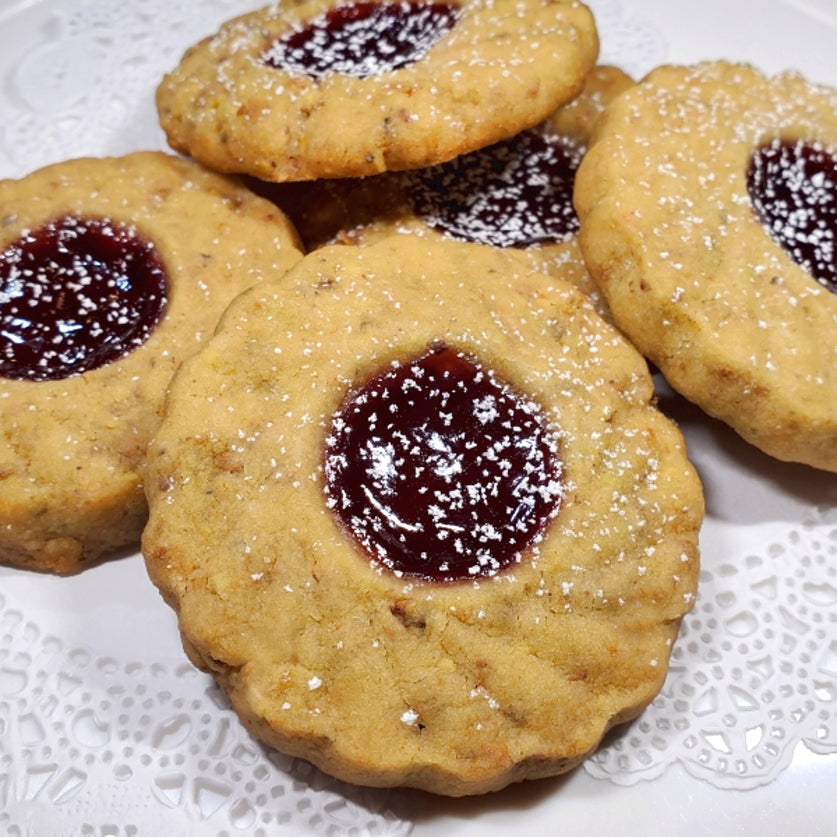 Pistachio Raspberry Thumbprint Cookies - 8 pk